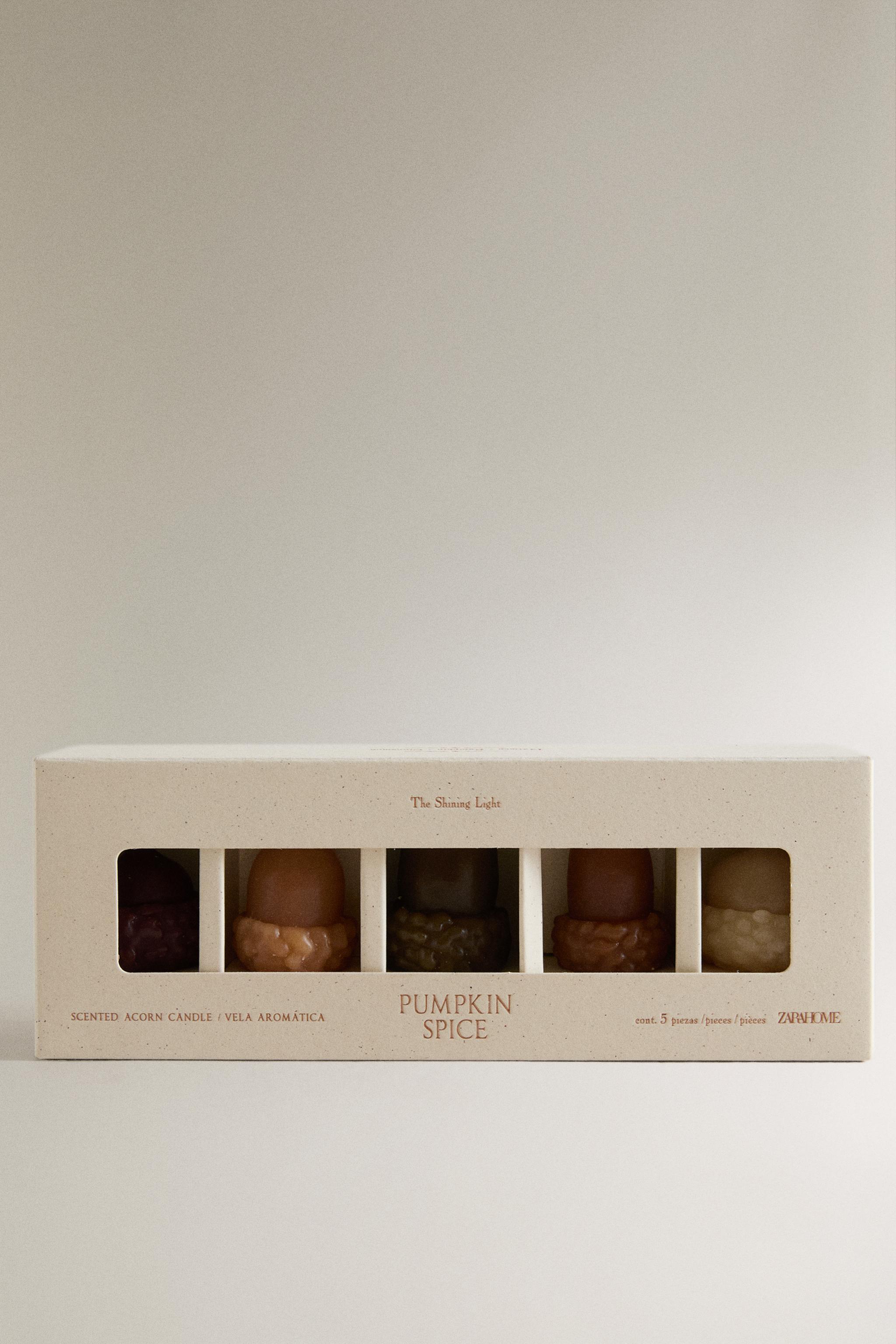 PUMPKIN SPICE ACORN SCENTED CANDLES (PACK OF 5)